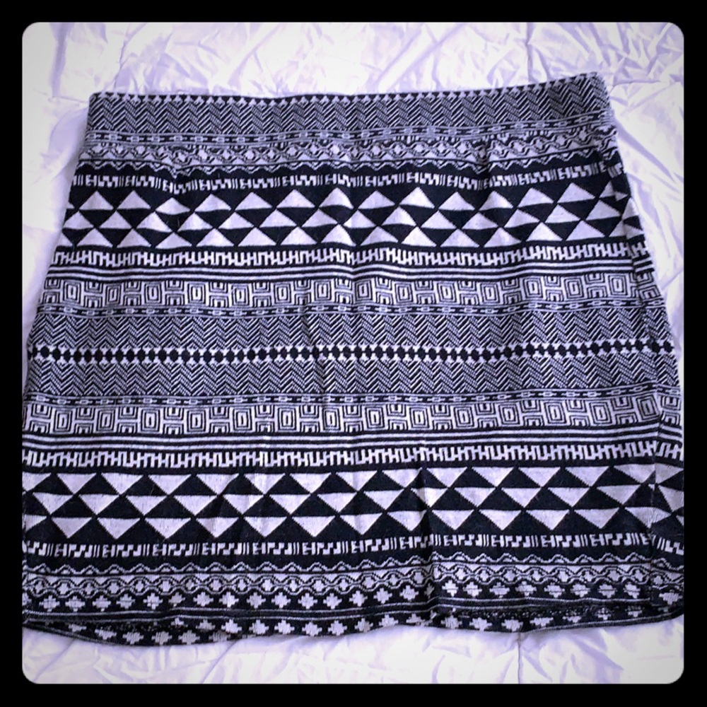 Black and white tribal skirt